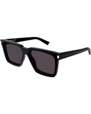 Saint Laurent Logo Detail Sunglasses - Black