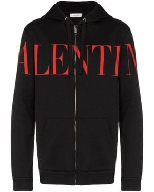 Valentino Logo Printed Casual Jacket - Black