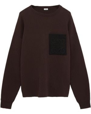 Loewe Logo Patch Pocket Sweater - Brown