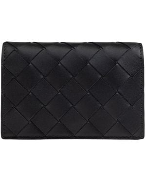 Bottega Veneta Woven Business Card Holder - Black
