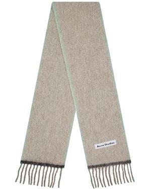 Acne Studios Vally Logo Scarf - White