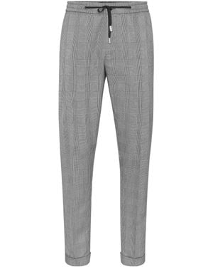 Philipp Plein Prince Of Wales-Check Trousers - Grey