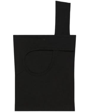 Courreges Cut-Out Ribbed Top - Black