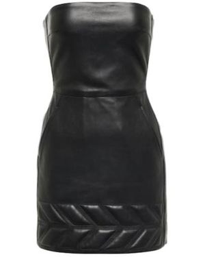 David Koma Leather Minidress - Black