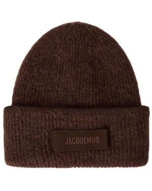 Jacquemus Ribbed Knitted Cold-Weather Cap - Brown