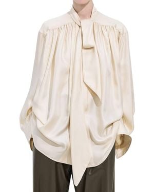 Bottega Veneta Viscose Twill Blouse - Natural