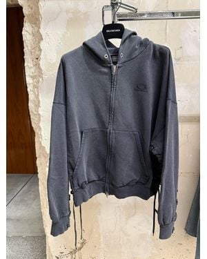 Balenciaga Loop Sports Icon Lace-Up Hoodie - Blue