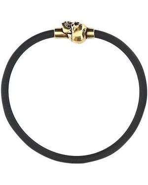 McQueen Skull Charm Cord Bracelet - Metallic