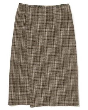 AURALEE Plaid Wrap Dress - Brown
