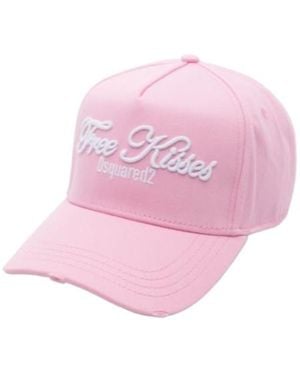 DSquared² Slogan-Embroidered Cotton Cap - Pink