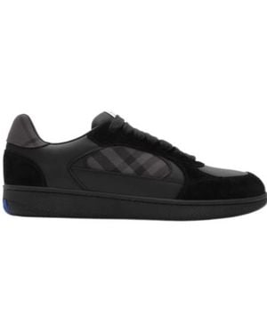 Burberry Leather Check Terrace Sneakers - Black
