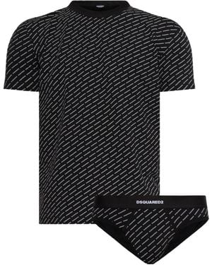DSquared² Two-Piece T-Shirt And Underwear Set - Black