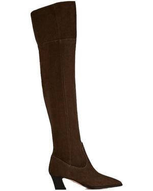 Aquazzura 50Mm Nomad Suede Over-The-Knee Boots - Brown