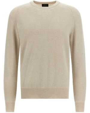 Brioni Crew-Neck Knitted Jumper - Natural