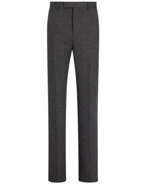 Dior Homme Pleat Detailed Straight Leg Trousers - Grey