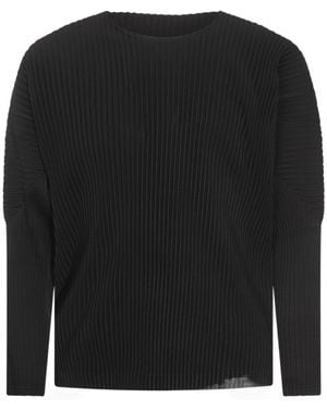 Homme Plissé Issey Miyake Homme Plissé Issey Miyake Plissé-Effect Crewneck T-Shirt - Black