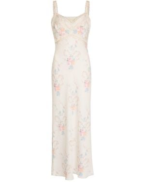LoveShackFancy Floral Print Dress - White
