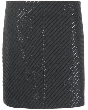 Brunello Cucinelli Sequin Embellished Quilted Mini Skirt - Black