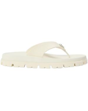 Prada Logo Flip-Flops - White