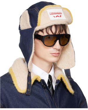 charlesjeffreyloverboy Spliced Aviator Cap - Blue