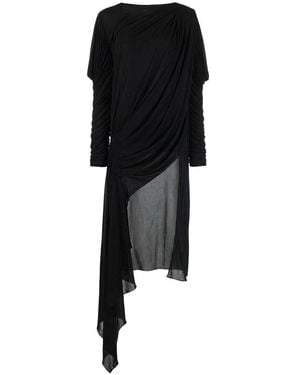 Gucci Asymmetric Crepe Mini Dress - Black