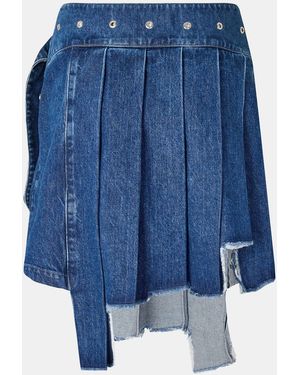 Off-White c/o Virgil Abloh Low Waist Denim Pleated Skirt - Blue