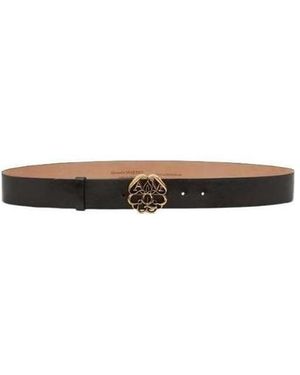 McQueen Logo Plaque Buckle Belt - White