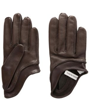 Magda Butrym Leather Panelled Gloves - Brown