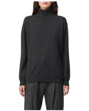 Brunello Cucinelli Roll-Neck Cashmere Knit - Black