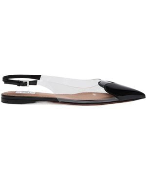 Alaïa Le Coeur Patent Leather Slingback Flats - White