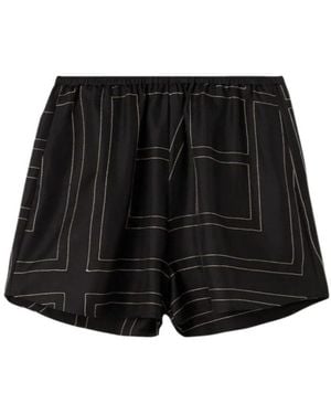 TOTEME Embroidered Logo Shorts - Black