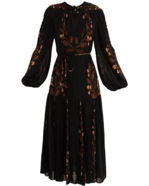 FARM Rio Floral Tie Maxi Dress - Black