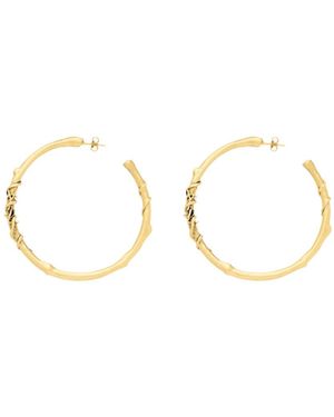 Saint Laurent Cassandre Mulberry Hoop Earrings - Metallic