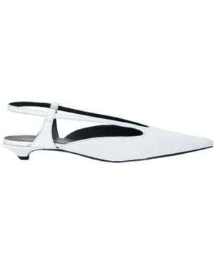 Proenza Schouler Slingback Leather Court Shoes - White