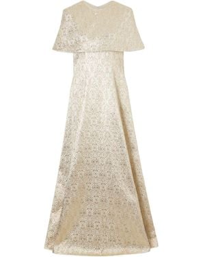 Emilia Wickstead Lucretia Metallic Jacquard Gown - Natural