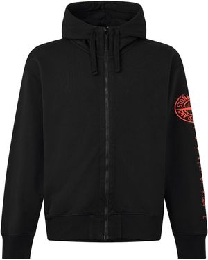 Stone Island Hooded Sweatshirt - Black