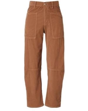 Velvet By Graham & Spencer Sue Cotton Straight Trousers - Brown