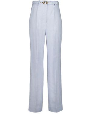 Zimmermann Pinstripe Belted Pants - Blue