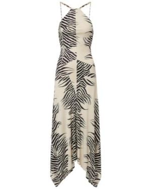 De La Vali Artemis Asymmetric Zebra-Print Gown - Multicolour