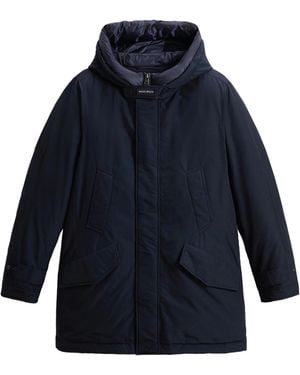 Woolrich Zippered Hooded Parka Down Jacket - Blue