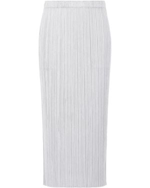 Pleats Please Issey Miyake Pleated Midi Skirt - White
