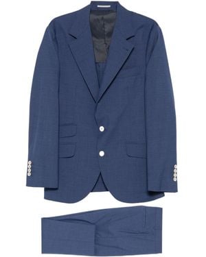 Brunello Cucinelli Single-Breasted Tailored Suit - Blue