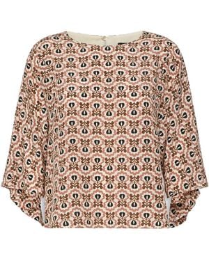 Weekend by Maxmara Printed Silk Crepe De Chine Blouse - Natural