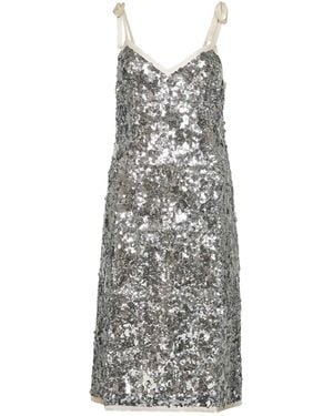 Prada Embroidered Sequin Dress - Grey