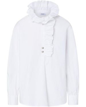 Liu Jo Poplin Shirt With Ruffles - White