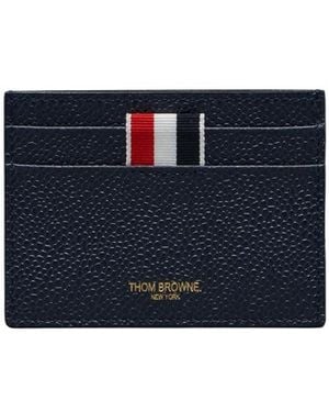 Thom Browne Pebbled-Leather Card Holder - Blue