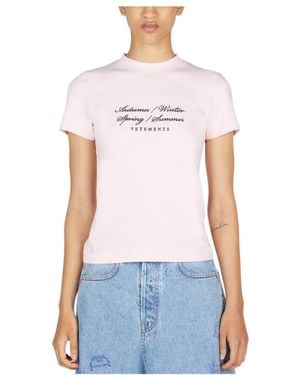 Vetements Item O-Neck Short-Sleeved T-Shirt - White