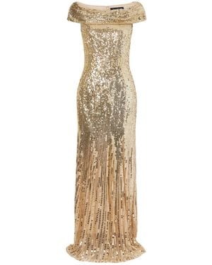 Jenny Packham Embellished Gown - Metallic
