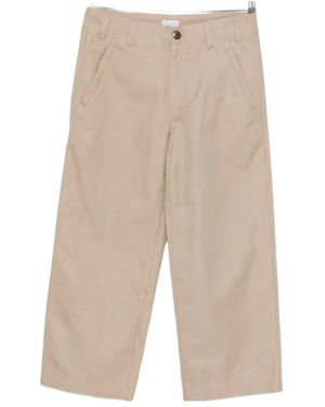 Brunello Cucinelli Casual Trousers With Belt Loops - Natural