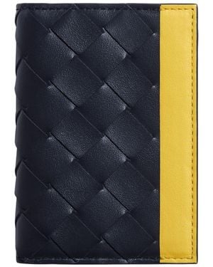 Bottega Veneta Intrecciato Flap Card Case - Blue